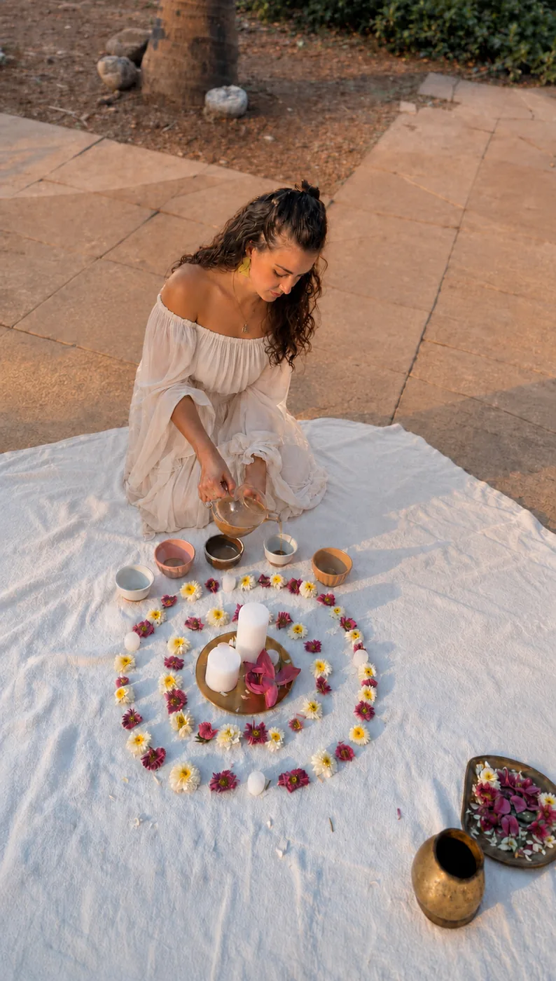 Cacao ritual setting