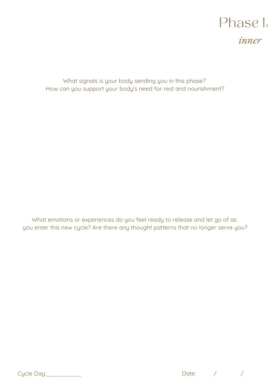 Interior page from Cycle Journal with Prompts