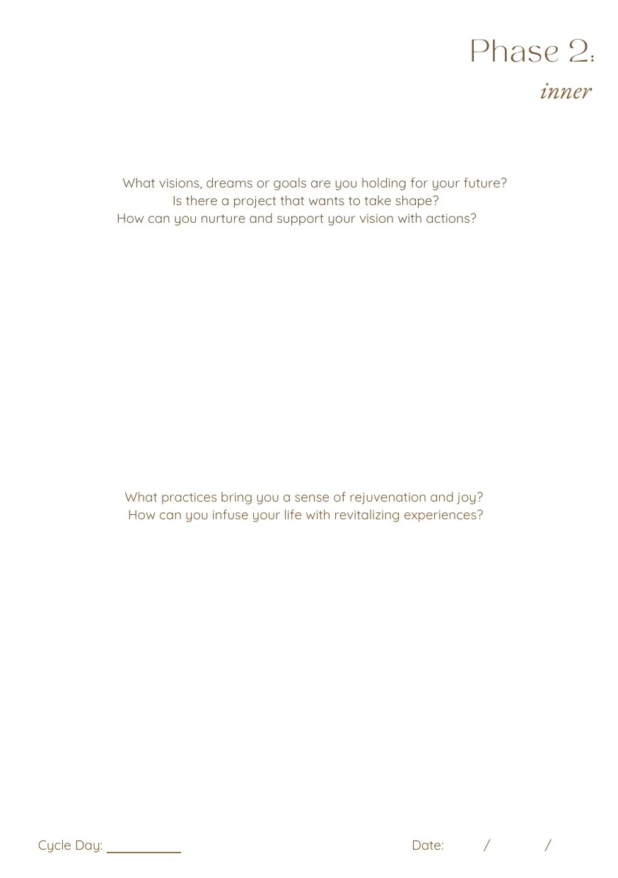 Interior page from Cycle Journal with Prompts